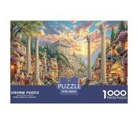 Puzzle di decompressione educativo da 1000 pezzi con scena di città antica - Rovine antiche (città illuminata) per adulti, decorazione da parete e regali 38x26 cm/1000 pezzi