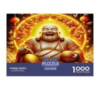 Puzzle di decompressione educativo da 1000 pezzi con statua di Buddha - Maitreya sorridente per adulti, decorazione da parete e regali 52x38 cm/1000 pezzi