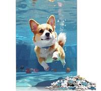 Puzzle di decompressione rettangolare in carta a forma di cane Corgi, per bambini e adulti dai 12 anni in su, regali di Natale, 1000 pezzi (75x50 cm)