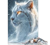 Puzzle di decompressione "Tigre bianca nella neve", 100% in cartone riciclato, per adulti, adolescenti, regali per la festa del papà, 1000 pezzi (75x50 cm)