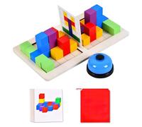 Puzzle di del in Legno, Cubo Puzzle puzzle bambini 4-6 anni Montessori Gioco Cubi Emozioni, Divertente Gioco da Tavolo per Famiglie 36 Carte Brainteaser Puzzle e 1 Campane