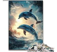 Puzzle di delfini saltatori per adulti e adolescenti, adatti dai 14 anni in su, idee regalo per migliorare la memoria (26x38cm)