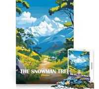 Puzzle di difficile completamento "The Snowman Trek, Bhutan" per adulti, 1000 pezzi, per lo sviluppo cognitivo, divertimento rilassante, pulito, ideale come regalo (38x52cm)