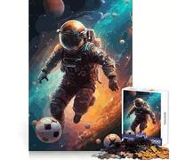 Puzzle di difficile costruzione con astronauta e calciatore, spazio, per adulti, 1000 pezzi, puro gioco di logica, attività per la casa, taglio netto, bel regalo (50x75cm)