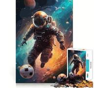 Puzzle di difficile costruzione con astronauta e calciatore, spazio, per adulti, 1000 pezzi, puro gioco di logica, attività per la casa, taglio netto, bel regalo (50x75cm)