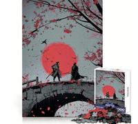 Puzzle di difficile risoluzione "Duello Samurai Ponte di Pietra" per adulti, 1000 pezzi, gioco di logica fine, divertente e rilassante, bordi precisi, regalo pensato (50x75cm)