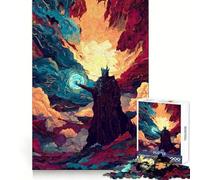 Puzzle di difficile risoluzione per adulti con 1000 pezzi raffigurante uno stregone che usa la magia in un paesaggio fantasy Gioco di logica puro attività domestica taglio netto regalo perfetto