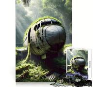 Puzzle di difficile risoluzione "Relitto aereo nella giungla" per adulti, 1000 pezzi, gioco di logica fine, divertente e rilassante, bordi precisi, regalo pensato (38x26cm)