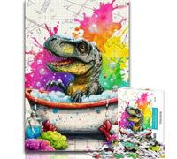 Puzzle di dinosauri che fanno il bagno per adolescenti, 1000 puzzle, sfida difficile antistress, tutta la famiglia (38x26cm)