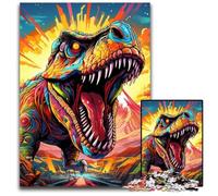 Puzzle di dinosauri colorati da 1000 pezzi per adulti. Puzzle difficili per adulti. Ideale come regalo di Natale e decorazione per la casa. 50x75CM/19,68x29,52 pollici.