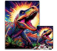 Puzzle di dinosauri colorati da 1000 pezzi per adulti, puzzle in legno per decorazioni per la casa, allenamento del cervello e regali per le feste, 50x75CM/19,68x29,52 pollici