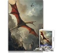 Puzzle di dinosauri pterodattili da 1000 pezzi per adolescenti, gioco di apprendimento strategico, regalo significativo ideale per qualsiasi evento, dimensioni 38x26cm