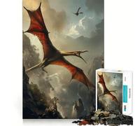 Puzzle di dinosauri Pterodattili per adulti 1000 pezzi con immagini di alta qualità per momenti di pace e tranquillità con incastri precisi ideale per la lista dei desideri di Babbo Natale (38x26cm)