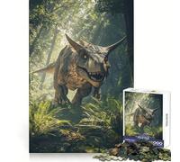 Puzzle di dinosauro Carnotaurus nella giungla per ragazzi, 1000 pezzi, stimolante per la logica, antistress, divertente, con incastro perfetto, regalo di Natale (50x75cm)