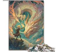 Puzzle di draghi misteriosi per adolescenti, 1000 puzzle, giocattoli da gioco stimolanti, ogni pezzo è unico - Gioco stimolante e divertente per tutta la famiglia (26x38cm)