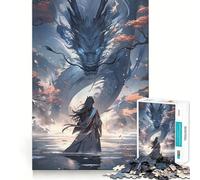 Puzzle di drago anime da 1000 pezzi,gioco cognitivo con superficie liscia e priva di sbavature,rilassante attività di gruppo al chiuso (50x75cm)