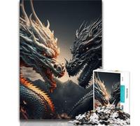 Puzzle di drago coraggioso per adolescenti 1000 pezzi giocattoli educativi per l'apprendimento giochi per famiglie che migliorano l'amore tra coppie (26x38cm)