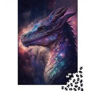 Puzzle di drago volante della galassia, puzzle rettangolare di carta ad incastro preciso per bambini o bambine, regali di Natale 300 pezzi (40x28 cm)