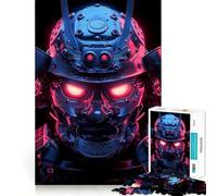 Puzzle di droidi samurai luminosi al neon per adolescenti, 1000 pezzi, gioco di logica, comodo e rilassante, taglio liscio, regalo per le feste (38x26cm)