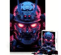 Puzzle di droidi samurai luminosi al neon per adolescenti, 1000 pezzi, gioco di logica, comodo e rilassante, taglio liscio, regalo per le feste (38x26cm)