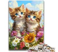 Puzzle di due gatti per adolescenti, 1000 pezzi, gioco educativo, decorazione da parete, compleanno e Natale (50x75cm)