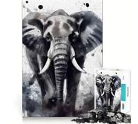 Puzzle di elefante con acquerelli,1000 pezzi,per ragazzi,gioco stimolante per la mente,montaggio sicuro e stabile,divertimento assicurato per tutta la famiglia (38x52cm)