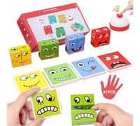 Puzzle Di Espressione Del Viso In Legno Giochi Montessori Puzzle Bambini 3 Anni Giocattolo Educativo Cubo Gioco Cubi Emozioni Giocattoli Expression Interattivo Puzzle Building Per Età 3 4 5 6 Anni