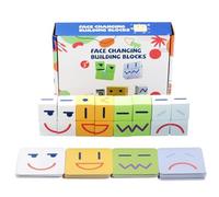 Puzzle di Espressione del Viso in Legno, Giochi Montessori Puzzle Bambini 3 Anni, Puzzle di Espressione del in Legno Gioco, Montessor Giocattolo educativo Cubo, Puzzle a Cubi da Costruzione