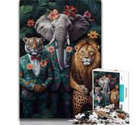 Puzzle di famiglia di animali per adulti e adolescenti, puzzle da 1000 pezzi, aiuta il cervello a esercitare i giocattoli avvincenti per coltivare la pazienza, un'opera d'arte (50x75cm)