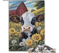 Puzzle di fattoria, girasoli e mucche per adolescenti, per età 14+, giochi divertenti, attività divertenti a casa, regali di compleanno, regali da viaggio (50x75cm)