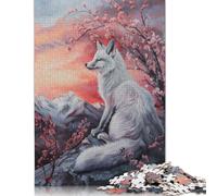 Puzzle di fiaba magica a forma di volpe, difficile, 100% in cartone riciclato, per donne e uomini, regali per la festa del papà, 1000 pezzi (26x38 cm)