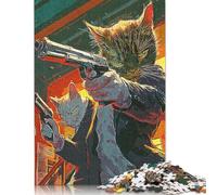 Puzzle di finzione per gatti, giocattolo di carta per sfida rilassante, puzzle rettangolare per bambini o bambine, regali per la festa del papà, 1000 pezzi (75x50 cm)