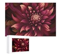Puzzle di fiori artistici rosso vino 1000 pezzi puzzle personalizzati per adulti foto puzzle per famiglia impegnativo puzzle con borsa portaoggetti decorazione per la casa puzzle