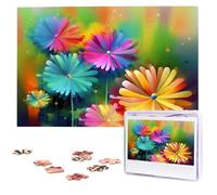 Puzzle di fiori colorati in stile astratto da foto 1000 pezzi puzzle in legno personalizzati puzzle impegnativi per adulti Immagine personalizzata Puzzle regali per famiglia matrimonio amico