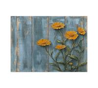 Puzzle di fiori di calendula primaverile per adulti, 500 pezzi, puzzle in legno rustico floreale rustico, decorazione creativa stampata in campagna