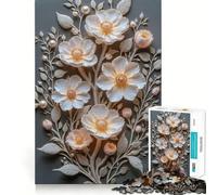 Puzzle di fiori di carta a forma di bouquet per adolescenti, 1000 pezzi, gioco mentale, divertimento per il tempo libero, taglio di alta qualità, regalo pensato con cura (38x26cm)