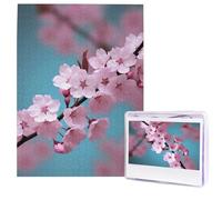 Puzzle di fiori di ciliegio dalle foto, 500 pezzi, puzzle in legno personalizzati, puzzle impegnativi per adulti, immagine personalizzata, regalo per famiglia, matrimonio, amico