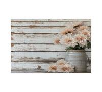 Puzzle di fiori di dalia primaverile per adulti, 1000 pezzi, puzzle in legno rustico floreale rustico, decorazione creativa stampata in campagna