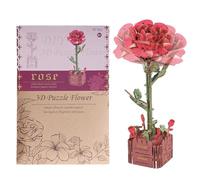 Puzzle Di Fiori Di Legno - Modello Di Design 3D Dahlia A Strati, Artigianato Di Puzzle Per Adulti Creativi Per Rilassamento, Dallo Stress E Messa A Fuoco | Opere D'arte In Legno Decorative Pe