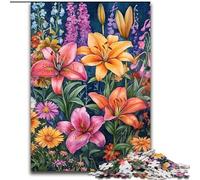 Puzzle di fiori di orchidea per adolescenti, giocattoli avvincenti per la decorazione della casa, stimola l'intelligenza cerebrale (26x38cm)