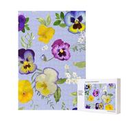 Puzzle di fiori di viola del pensiero da 300 pezzi con scatola di imballaggio per adulti - Puzzle in legno