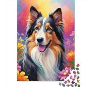 Puzzle di fiori e cani, immagini personalizzabili, puzzle in cartone riciclato al 100% per bambini e adulti dai 12 anni, 1000 pezzi (75x50 cm)