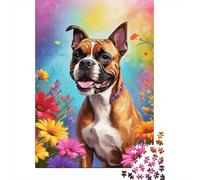 Puzzle di fiori e cani, sfida difficile, puzzle in cartone riciclato al 100% per adulti, regali di Halloween, 1000 pezzi (75x50 cm)