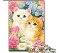 Puzzle di fiori e gatti per adulti, 2000 pezzi, giocattoli avvincenti per stimolare l'intelligenza cerebrale, regali di compleanno per bambini dai 14 anni in su (70x100cm)