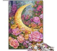 Puzzle di fiori e luna per adolescenti 1000 pezzi, giocattoli per l'intrattenimento della famiglia, ideali come regalo per tutta la famiglia (26x38cm)