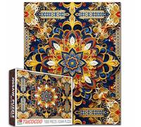 Puzzle di fiori mandala, 1000 pezzi, per adulti, caleidoscopio, puzzle magici dorati, perfetti per la famiglia, divertimento, attività, relax, intrattenimento, attività impossibile, difficile