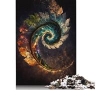 Puzzle di foglie a spirale cosmica per adulti, 1000 puzzle insoliti, stimolanti e stimolanti per bambini dai 12 anni in su, 1000 pezzi (75x50 cm)