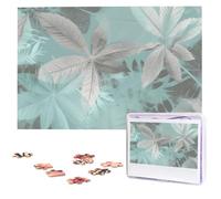 Puzzle di foglie grigie menta dalle foto 1000 pezzi puzzle in legno personalizzati sfidanti puzzle per adulti puzzle personalizzati regali per famiglia matrimonio amico