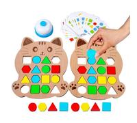 Puzzle di Forma in Legno, Tavola di Puzzle di Forma | Cartoon Animale Design Blocco di Corrispondenza Geometrica in Legno | Teaser del Cervello Forma di Sorter per Bambina, 3 Anni Più di 3 anni,