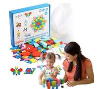 Puzzle di forme - 210 pezzi di blocchi di motivi Tangram,Puzzle in legno con forme per feste, compleanni, vacanze, asilo, progetti educativi, giochi interni ed esterni